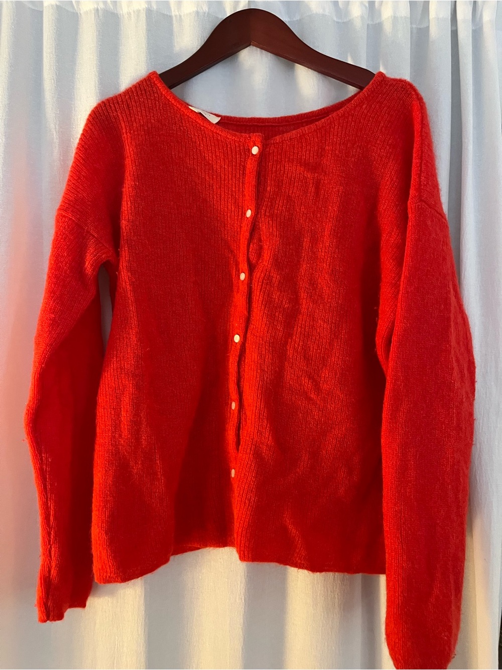 Sézane Red Women's Button-Front Sweater